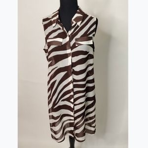 Chico's Zebra Collar Button-Down Tunic (Size: 0)